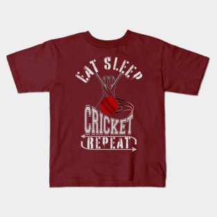 Eat Sleep Cricket Repeat Kids T-Shirt